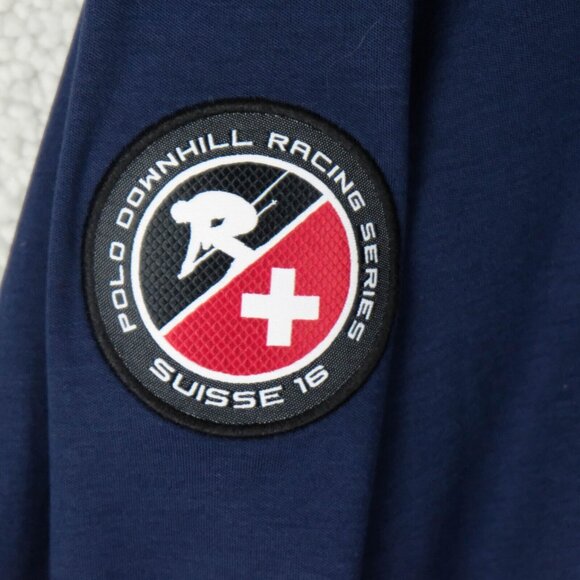 Polo Ralph Lauren Sweater Mens XXL 2XL Navy Blue Downhill Racing Athletic - Picture 4 of 10